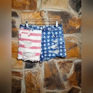 Topshop Moto Mom flag Jean Shorts